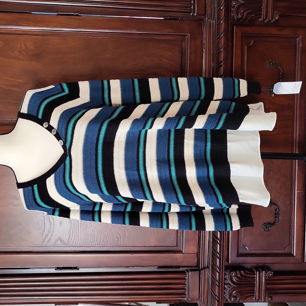 Skye's the Limit layered-look cotton-blend sweater with button-detail